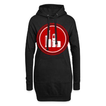 Make Up Kosmetik Icon - Hoodie-Kleid - Schwarz - Vorne