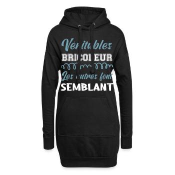 Véritable bricoleur niveau - Sweat-shirt à capuche long Femme - noir - Devant