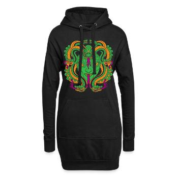 Medusa Gesicht Schlangenfrau - Hoodie-Kleid - Schwarz - Vorne