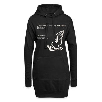 Zitat Dichter Frieden Krieg - Hoodie-Kleid - Schwarz - Vorne