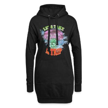 Hippie Peace Peace 60's 70's Love T-Shirt - Sweat-shirt à capuche long Femme - noir - Devant