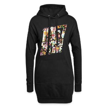 Hippie Peace Peace 60's 70's Love T-Shirt - Sweat-shirt à capuche long Femme - noir - Devant