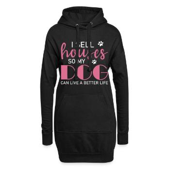 Immobilienmakler Makler Beruf Immobilien - Hoodie-Kleid - Schwarz - Vorne