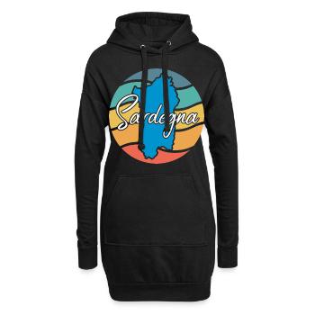 Sardinien Retro - Hoodie-Kleid - Schwarz - Vorne