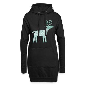Joyeux T-shirt Patte de cerf de Noël - Sweat-shirt à capuche long Femme - noir - Devant