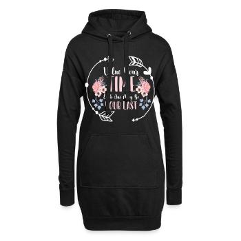 Uhr Symbol Form Unternehmung - Hoodie-Kleid - Schwarz - Vorne