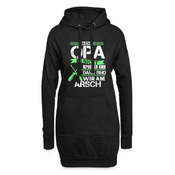 Wenn es Opa nicht reparieren kann lustig Spruch - Hoodie-Kleid - Schwarz - Vorne