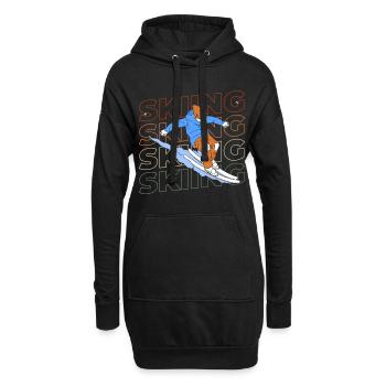 Ski Alpes Sport Piste de ski - Sweat-shirt à capuche long Femme - noir - Devant