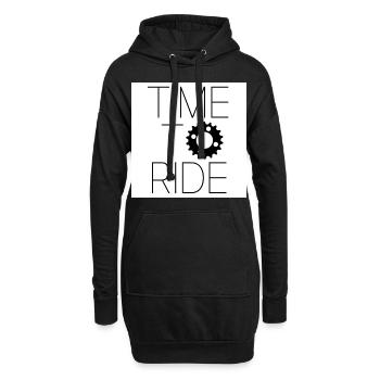 time to ride - Sweat-shirt à capuche long Femme - noir - Devant