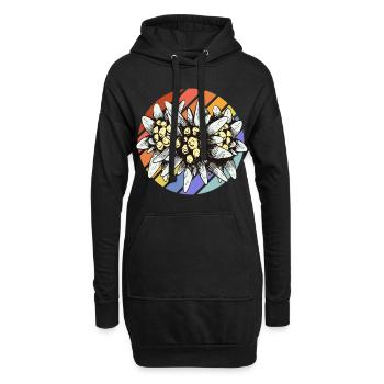 Edelweiss Schweiz Souvenir Wandern Alpen Berge - Hoodie-Kleid - Schwarz - Vorne