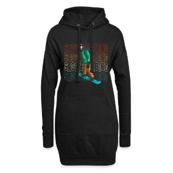 Snowboarding Ski - Hoodie-Kleid - Schwarz - Vorne