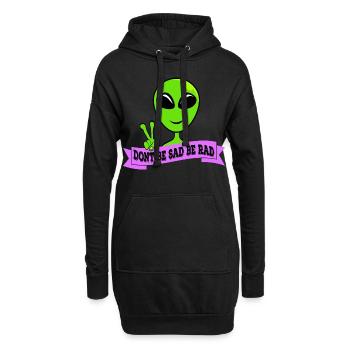 Ne soyez pas triste signe de paix Design T-shirt - Sweat-shirt à capuche long Femme - noir - Devant