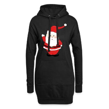 Père Noël Joyeux Noël Coeur T-Shirt d’amour - Sweat-shirt à capuche long Femme - noir - Devant
