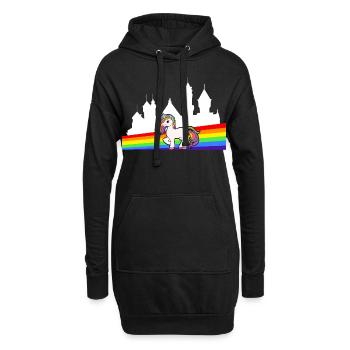 Conte de fées magique mythe coloré Collection - Sweat-shirt à capuche long Femme - noir - Devant