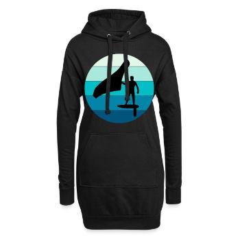 Wing Foiling Hydrofoil Surfing Surf Water Sport - Sweat-shirt à capuche long Femme - noir - Devant