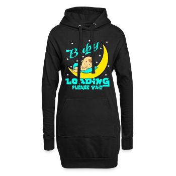 Chargement de bébé s’il vous plaît attendre chemise de grossesse pour - Sweat-shirt à capuche long Femme - noir - Devant