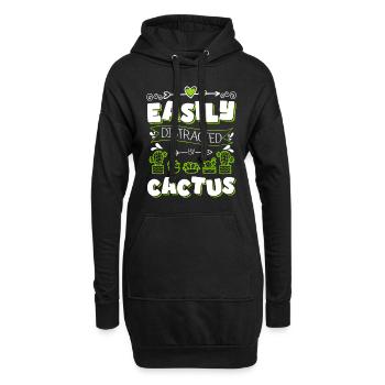 Cactus Spiny Mexique Jardinier - Sweat-shirt à capuche long Femme - noir - Devant