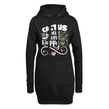 Kakteen Stachelig Mexiko - Hoodie-Kleid - Schwarz - Vorne
