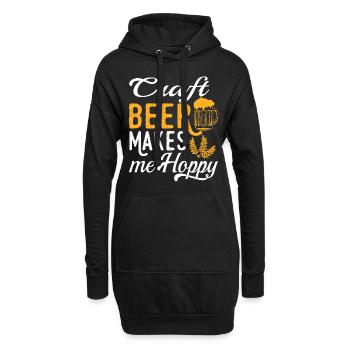 Craft Beer macht mich glücklich Tee für Alkoholiker - Hoodie-Kleid - Schwarz - Vorne