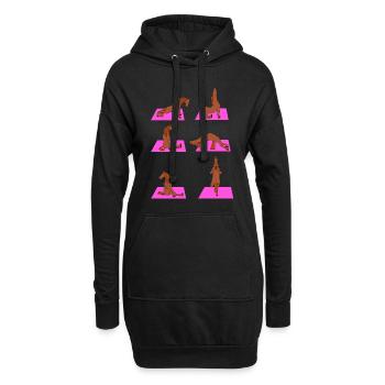 Yoga Leben ist besser mit Pferde Design Horsing - Hoodie-Kleid - Schwarz - Vorne