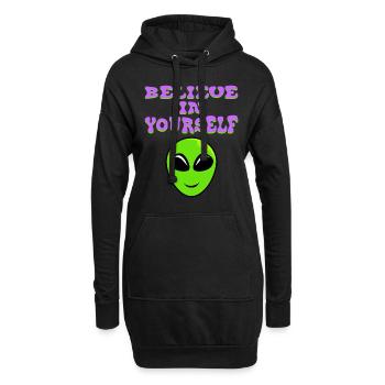 Croyez en vous-même Conception de T-shirt de - Sweat-shirt à capuche long Femme - noir - Devant