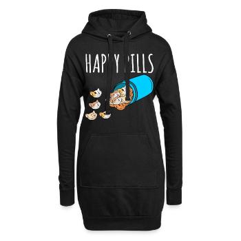 Pocket Persian Cute Feline Feral Meow Pet Animals - Hoodie-Kleid - Schwarz - Vorne