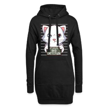Investigation Feline Feral Claws Arrogant 66452 - Hoodie-Kleid - Schwarz - Vorne