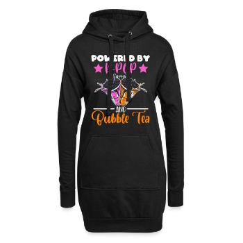 Powered By K-pop And Bubble Tea Simple Music Top - Hoodie-Kleid - Schwarz - Vorne