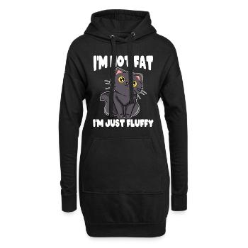 Meow Persian Overweight Obese Large Big I'm Not - Hoodie-Kleid - Schwarz - Vorne