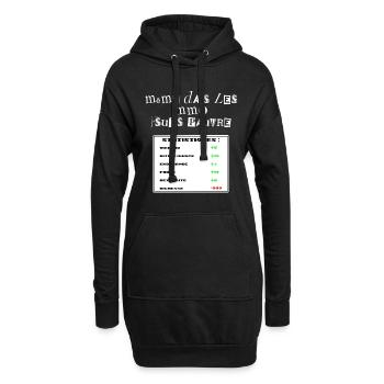 Même dans les mmo j'suis pauvre ! mmo geek gaming - Sweat-shirt à capuche long Femme - noir - Devant