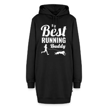 Canicross Trail Running Hund Sport Outdoor Hobby - Hoodie-Kleid - Schwarz - Vorne