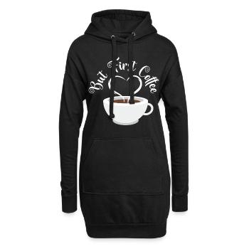 Conception of T-shirt de café de petit déjeuner - Sweat-shirt à capuche long Femme - noir - Devant