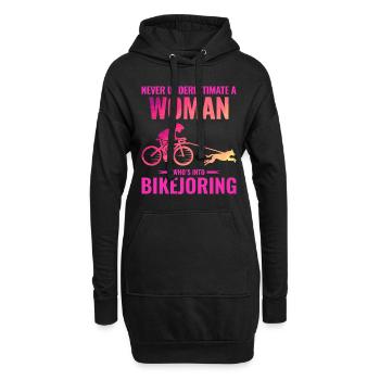 Bikejoring DogScooting Dog Sport Bike Bicycle Ride - Sweat-shirt à capuche long Femme - noir - Devant