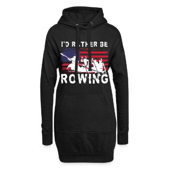 Boot Ruderboot Sport Paddel - Hoodie-Kleid - Schwarz - Vorne