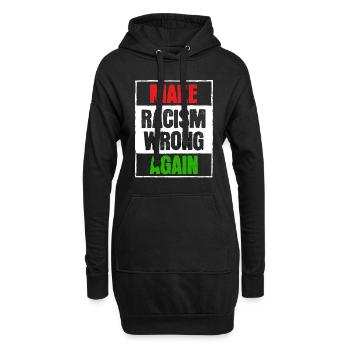 "Make racism once more" T-shirt concept - Sweat-shirt à capuche long Femme - noir - Devant