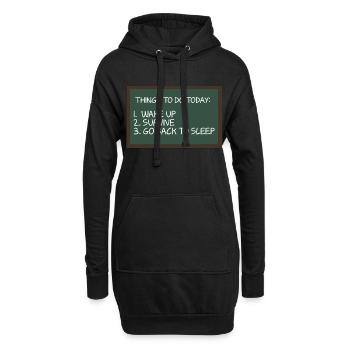 Things To Do Woke Up Survive Go Back To Bed For - Hoodie-Kleid - Schwarz - Vorne
