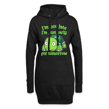 Slow Not On Time Reptile Shell Turtle T-shirt - Hoodie-Kleid - Schwarz - Vorne