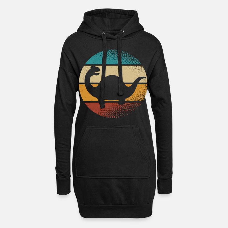 Dino Dinosaurier - Hoodie-Kleid - Schwarz
