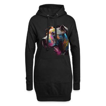 Graffiti Pitbull - Sweat-shirt à capuche long Femme - noir - Devant