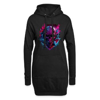 Skull Colorful Cloud - Hoodie-Kleid - Schwarz - Vorne
