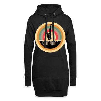 Accessoires Saxophone Idée cadeau - Sweat-shirt à capuche long Femme - noir - Devant