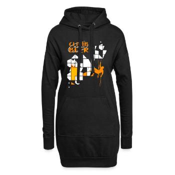 Klettern und Bier - Hoodie-Kleid - Schwarz - Vorne
