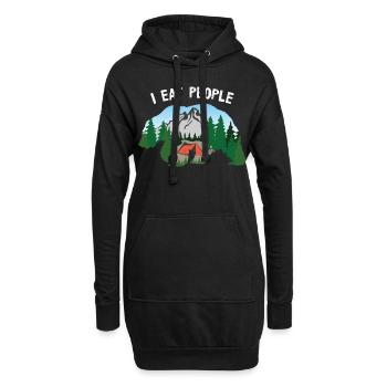 Je mange des gens Camp Camper Bear Wild Animals - Sweat-shirt à capuche long Femme - noir - Devant