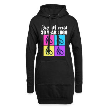 Heart Love Relationship Anniversary Wife Husband - Hoodie-Kleid - Schwarz - Vorne