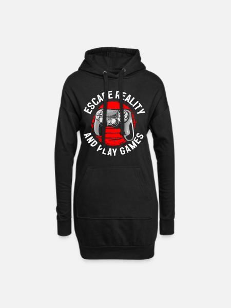 E-Sport Online Turnier Games - Hoodie-Kleid - Schwarz