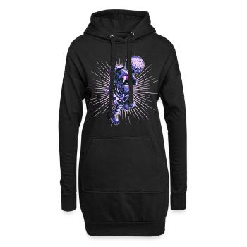 Vaisseau spatial spatial astronaute - Sweat-shirt à capuche long Femme - noir - Devant