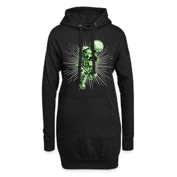 Fusée astronaute spatiale - Sweat-shirt à capuche long Femme - noir - Devant
