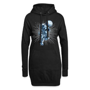 OVNI spatial astronaute - Sweat-shirt à capuche long Femme - noir - Devant