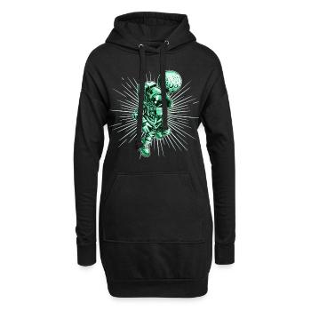 Astronaut Weltraum - Hoodie-Kleid - Schwarz - Vorne