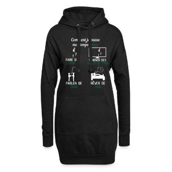 temps libre trail cadeau trailler - Sweat-shirt à capuche long Femme - noir - Devant